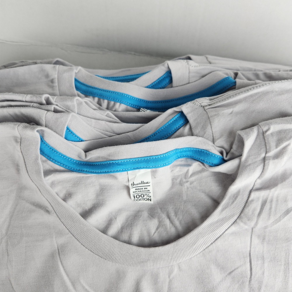Threadless T-Shirt Kids Youth XL Grey Lot of 35 Solid Cotton Short Sleeve Crew